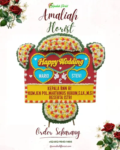 Karangan Papan Bunga Pernikahan di Kradenan